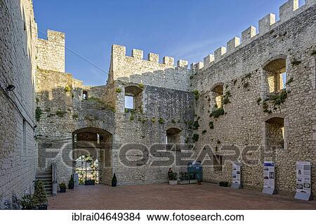 Courtyard of the fortress, Castello Monforte Castle, Campobasso, Molise, Italy, Europe View Large Photo Image Picture - Courtyard of the fortress, Castello Monforte Castle, Campobasso, Molise, Italy, Europe. Fotosearch