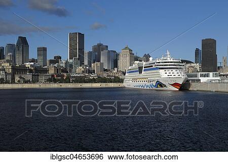 Cruise ship Aida Diva, Old Port with skyline, Montreal, Quebec Province, Canada, North America View Large Photo Image Stock Photograph - Cruise ship Aida Diva, Old Port with skyline, Montreal, Quebec Province, Canada, North America. Fotosearch