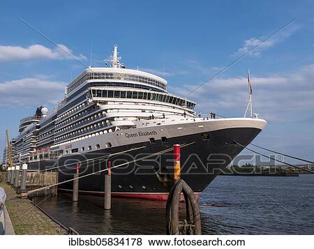 Cruise ship Queen Elizabeth at the berth Speicherstadt, Hamburg, Germany, Europe View Large Photo Image Stock Photo - Cruise ship Queen Elizabeth at the berth Speicherstadt, Hamburg, Germany, Europe. Fotosearch