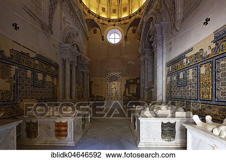 Stock Image - Crypt, Monastery Monasterio de la Cartuja, Seville, Andalusia, Spain, Europe. Fotosearch