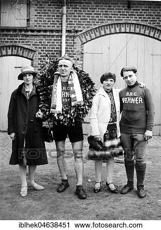 Stock Image - Cycling race, the winner, 1920, 1920s, exact location unknown, Germany, Europe. Fotosearch