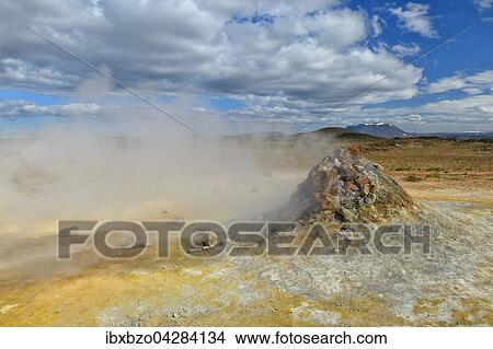 Dampfende Fumarole und Solfatare am Hverarond, Namafjall, Myvatn-Gebiet, Island, Europa View Large Photo Image Picture - Dampfende Fumarole und Solfatare am Hverarond, Namafjall, Myvatn-Gebiet, Island, Europa. Fotosearch