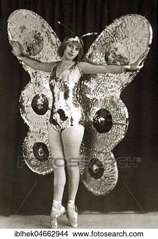Dancer in butterfly costume, 1930s, Germany, Europe View Large Photo Image Picture - Dancer in butterfly costume, 1930s, Germany, Europe. Fotosearch