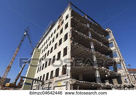Demolition of the administrative building of the former main post office, Nuremberg, Middle Franconia, Bavaria, Germany, Europe View Large Photo Image Stock Photograph - Demolition of the administrative building of the former main post office, Nuremberg, Middle Franconia, Bavaria, Germany, Europe. Fotosearch