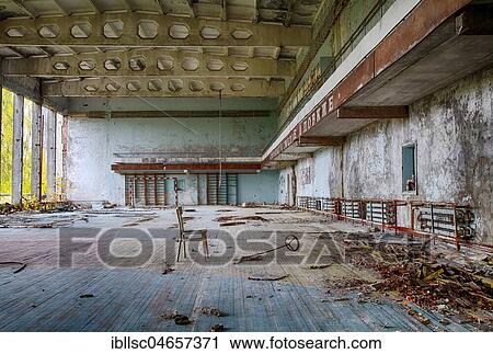 Destroyed sports hall, ghost town Prypyat in the Chernobyl region, Prypyat, Kiev Oblast, Ukraine, Europe View Large Photo Image Stock Image - Destroyed sports hall, ghost town Prypyat in the Chernobyl region, Prypyat, Kiev Oblast, Ukraine, Europe. Fotosearch