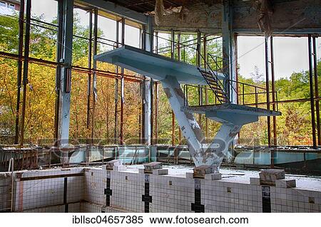 Destroyed swimming pool, ghost town Prypyat in the Chernobyl region, Prypyat, Kiev Oblast, Ukraine, Europe View Large Photo Image Stock Photography - Destroyed swimming pool, ghost town Prypyat in the Chernobyl region, Prypyat, Kiev Oblast, Ukraine, Europe. Fotosearch