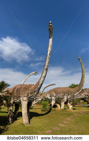 Stock Image - Dinosaur Park, Jurassic Park, Non Buri, Sahatsakhan district, Kalasin province, Isan, Northeast Thailand. Fotosearch