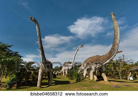 Stock Image - Dinosaur Park, Jurassic Park, Non Buri, Sahatsakhan district, Kalasin province, Isan, Northeast Thailand. Fotosearch
