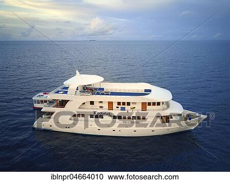 Stock Image - Diving safari ship MS Keana, Ari-Atoll, Indian Ocean, Maldives, Asia. Fotosearch