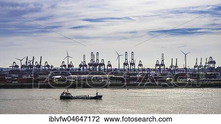 Elbe and Port of Hamburg, container bridges, container crane, port, Hanseatic City of Hamburg, Germany, Europe View Large Photo Image Stock Image - Elbe and Port of Hamburg, container bridges, container crane, port, Hanseatic City of Hamburg, Germany, Europe. Fotosearch
