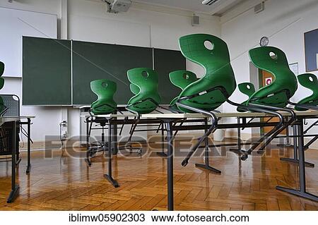 Empty classroom, seated, single tables without distance rule, Corona crisis, Germany, Europe View Large Photo Image Stock Image - Empty classroom, seated, single tables without distance rule, Corona crisis, Germany, Europe. Fotosearch