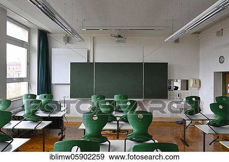 Empty classroom, seated, single tables without distance rule, Corona crisis, Germany, Europe View Large Photo Image Stock Photo - Empty classroom, seated, single tables without distance rule, Corona crisis, Germany, Europe. Fotosearch
