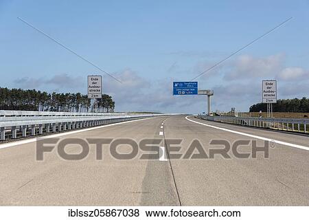 Empty motorway, new construction of the northern extension of the A14, Dolle, Saxony-Anhalt, Germany, Europe View Large Photo Image Stock Photo - Empty motorway, new construction of the northern extension of the A14, Dolle, Saxony-Anhalt, Germany, Europe. Fotosearch