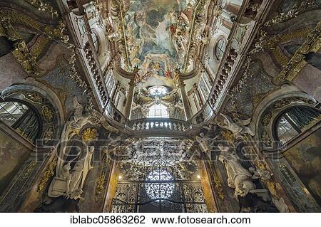 Entrance, organ loft and ceiling fresco, late baroque St. John Nepomuk Church, Asam Church Church, Sendlinger Straße, Old Town, Munich, Upper Bavaria, Bavaria, Germany, Europe View Large Photo Image Stock Image - Entrance, organ loft and ceiling fresco, late baroque St. John Nepomuk Church, Asam Church Church, Sendlinger Straße, Old Town, Munich, Upper Bavaria, Bavaria, Germany, Europe. Fotosearch