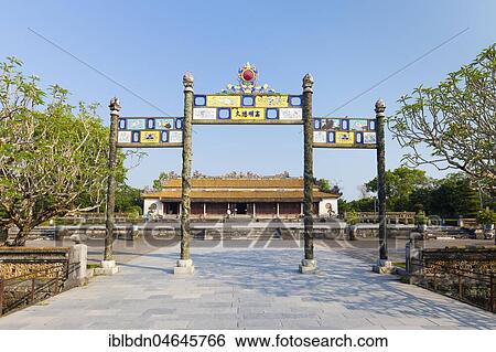 Entrance, Trung Dao Bridge and Thai Hoa Palace, Imperial Palace of Hoang Thanh, citadel, Hue, Provinz Thua Thien-Hue, Vietnam, Asia View Large Photo Image Stock Photograph - Entrance, Trung Dao Bridge and Thai Hoa Palace, Imperial Palace of Hoang Thanh, citadel, Hue, Provinz Thua Thien-Hue, Vietnam, Asia. Fotosearch