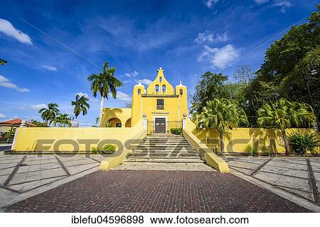 Stock Photo - Ermita de Santa Isabel, Colonial church in Merida, Yucatan, Mexico, Central America. Fotosearch