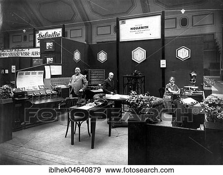 Stock Photo - Exhibition stand of the company Hollerith, 1930s, Germany, Europe. Fotosearch