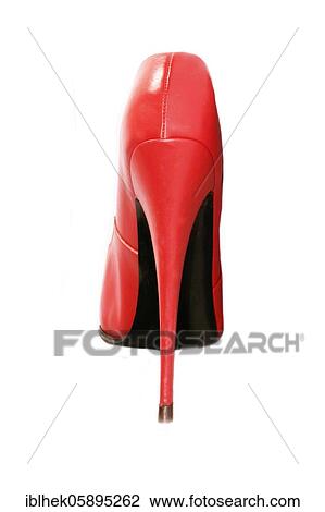 Stock Image - Extremely high red stiletto shoe, Berlin, Germany, Europe. Fotosearch