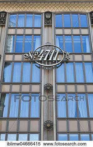 Facade with logo of Perfume 4711 Echt Kölnisch Wasser, Blau-Gold-Haus, old town, Cologne, North Rhine-Westphalia, Germany, Europe View Large Photo Image Stock Photography - Facade with logo of Perfume 4711 Echt Kölnisch Wasser, Blau-Gold-Haus, old town, Cologne, North Rhine-Westphalia, Germany, Europe. Fotosearch