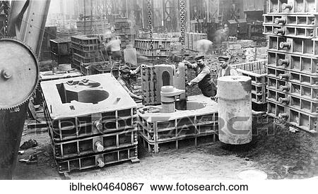 Stock Photo - Factory building, steel industry, mechanical engineering, 1910s, Borsigwerke Berlin Tegel, Germany, Europe. Fotosearch