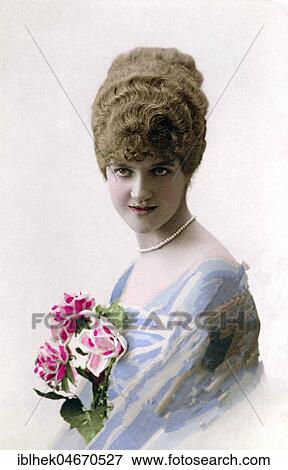 Fashion, hair fashion, portrait of a woman, 1900s, Germany, Europe View Large Photo Image Stock Photo - Fashion, hair fashion, portrait of a woman, 1900s, Germany, Europe. Fotosearch