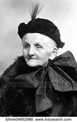 Stock Photo - Fashion, Old Lady with Hat, 1930s, Germany, Europe. Fotosearch