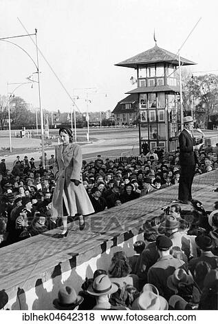 Stock Photo - Fashion show, 1950s, Germany, Europe. Fotosearch