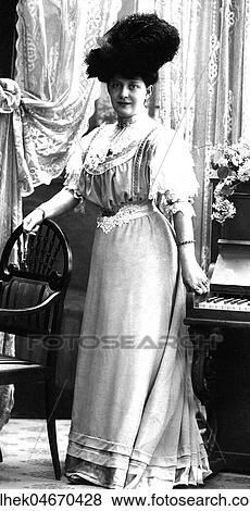 Stock Photo - Fashion, Woman in white dress, 1900s, imperial period, Germany, Europe. Fotosearch