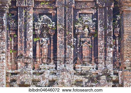 Stock Image - Fassade of temple ruins, My Son Temple complex, Provinz Quang Nam, Vietnam, Asia. Fotosearch