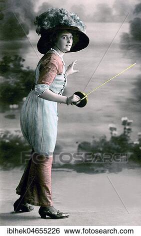 Stock Photograph - Fencer, sports, fencing, 1910s, exact place unknown, Germany, Europe. Fotosearch