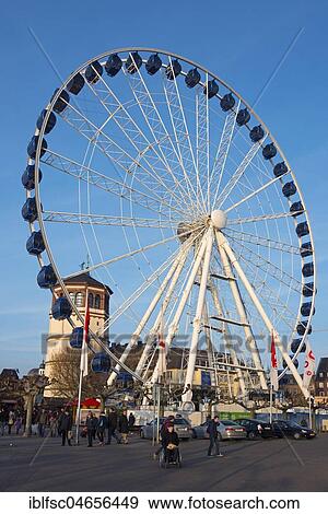 Ferris Wheel, Burgplatz, Düsseldorf, North Rhine-Westphalia, Germany, Europe View Large Photo Image Stock Photo - Ferris Wheel, Burgplatz, Düsseldorf, North Rhine-Westphalia, Germany, Europe. Fotosearch