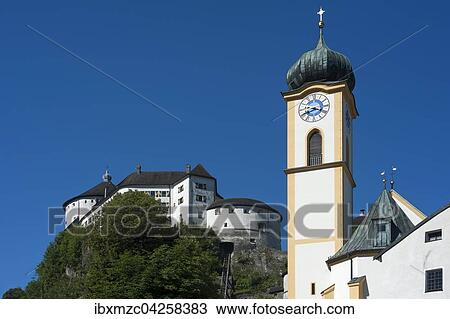 Festung Kufstein mit Stadtpfarrkirche St. Vitus, Kufstein, Tirol, Osterreich, Europa View Large Photo Image Stock Image - Festung Kufstein mit Stadtpfarrkirche St. Vitus, Kufstein, Tirol, Osterreich, Europa. Fotosearch