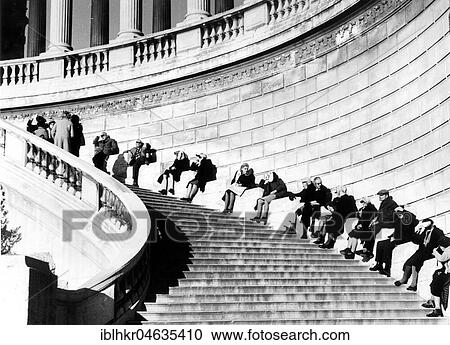 Stock Image - First sunbeams in spring, between 50s and 60s, exact location unknown, France, Europe. Fotosearch