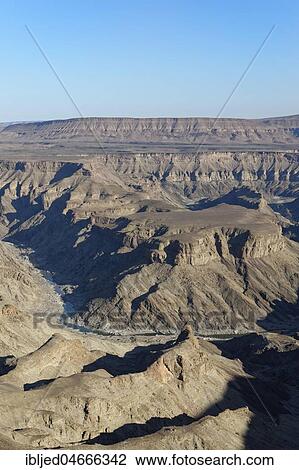 Stock Image - Fish River Canyon, view from the main lookout point, Ai-Ais Richtersveld Transfrontier Park, Karas Region, Namibia, Africa. Fotosearch