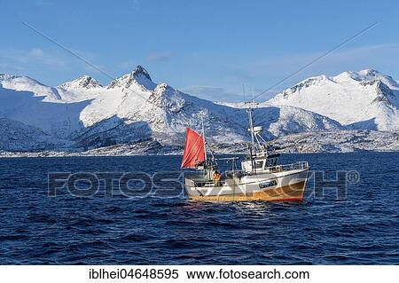 Stock Photography - Fishing boat, Lofoten, Norway, Europe. Fotosearch
