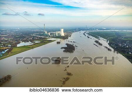 Flood on Rhine with Walsum power plant, near Duisburg, Ruhr Area, North Rhine-Westphalia, Germany, Europe View Large Photo Image Stock Photograph - Flood on Rhine with Walsum power plant, near Duisburg, Ruhr Area, North Rhine-Westphalia, Germany, Europe. Fotosearch