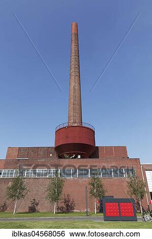 Stock Photograph - Former boiler house, Mies van der Rohe Business Park, Krefeld, Nordrhein-Wesfalen, Germany, Europe. Fotosearch