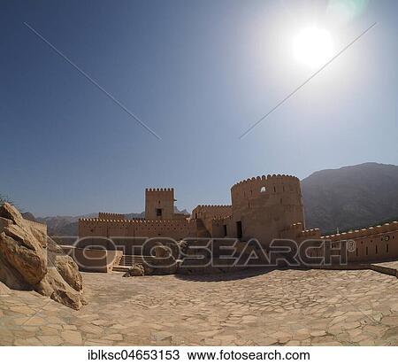 Fortress Nakhl with round tower and battlements, Nakhl, Oman, Asia View Large Photo Image Stock Image - Fortress Nakhl with round tower and battlements, Nakhl, Oman, Asia. Fotosearch