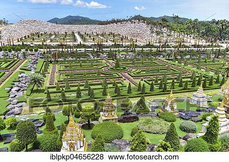Stock Photo - French Garden, Nong Nooch Tropical Botanical Garden, Pattaya, Thailand, Asia. Fotosearch