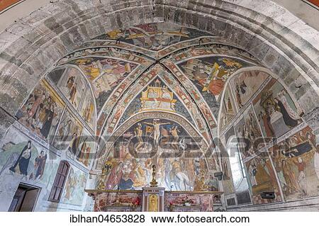 Frescoes over the altar in the parish church (Chiesa Parocchiale) from the 15th century, Val Maira, Elva, Piemonte, Italy, Europe View Large Photo Image Stock Photo - Frescoes over the altar in the parish church (Chiesa Parocchiale) from the 15th century, Val Maira, Elva, Piemonte, Italy, Europe. Fotosearch