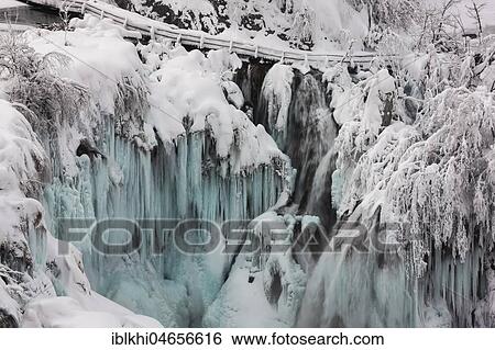 Frozen Waterfall, Plitvice Lakes National Park, Plitvice, Croatia, Europe View Large Photo Image Stock Photograph - Frozen Waterfall, Plitvice Lakes National Park, Plitvice, Croatia, Europe. Fotosearch
