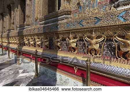 Garuda with Nagas, gilded figures, Ubosot Gallery, Emerald Buddha Temple, Wat Phra Kaeo, Ko Ratanakosin, Bangkok, Thailand, Asia View Large Photo Image Stock Photograph - Garuda with Nagas, gilded figures, Ubosot Gallery, Emerald Buddha Temple, Wat Phra Kaeo, Ko Ratanakosin, Bangkok, Thailand, Asia. Fotosearch