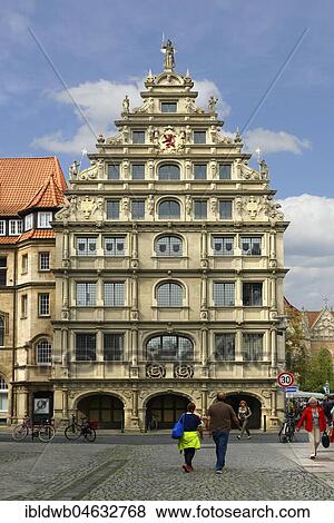 Stock Photo - Gewandhaus, Old Town Market, Braunschweig, Lower Saxony, Germany, Europe. Fotosearch