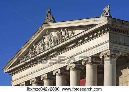 Glyptothek, Giebel mit vollplastischen Figuren, Architekt Leo von Klenze, Konigsplatz, Munchen, Bayern, Oberbayern, Deutschland, Europa View Large Photo Image Stock Image - Glyptothek, Giebel mit vollplastischen Figuren, Architekt Leo von Klenze, Konigsplatz, Munchen, Bayern, Oberbayern, Deutschland, Europa. Fotosearch