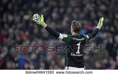 Stock Image - Goalkeeper Ralf Fährmann of FC Schalke 04, Gesture, Allianz Arena, Munich, Bavaria, Germany, Europe. Fotosearch