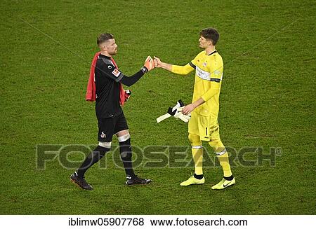 Goalkeeper Timo Horn 1st FC Cologne and goalkeeper Gregor Kobel VfB Stuttgart, Corona greeting with the fist, Mercedes-Benz Arena, Stuttgart, Baden-Württemberg, Germany, Europe View Large Photo Image Stock Photo - Goalkeeper Timo Horn 1st FC Cologne and goalkeeper Gregor Kobel VfB Stuttgart, Corona greeting with the fist, Mercedes-Benz Arena, Stuttgart, Baden-Württemberg, Germany, Europe. Fotosearch