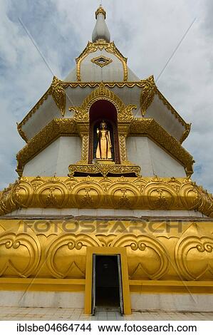 Golden Buddha statue in the tower of the Phra Maha Chedi Chai Mongkhon Pagoda, Wat Pha Nam Yoi Temple, Phuttha-Utthayan Park, Province Roi Et, Isan, Thailand, Asia View Large Photo Image Picture - Golden Buddha statue in the tower of the Phra Maha Chedi Chai Mongkhon Pagoda, Wat Pha Nam Yoi Temple, Phuttha-Utthayan Park, Province Roi Et, Isan, Thailand, Asia. Fotosearch
