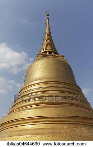 Golden Chedi, Phu Khao Thong, Golden Mountain in Wat Saket, district Pom Prap Sattru Phai, Bangkok, Thailand, Asia View Large Photo Image Stock Image - Golden Chedi, Phu Khao Thong, Golden Mountain in Wat Saket, district Pom Prap Sattru Phai, Bangkok, Thailand, Asia. Fotosearch