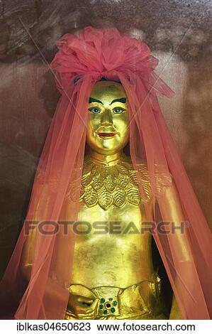 Golden god figure with pink veil, Wat Mangkon Kamalawat, Chinese Buddhist temple, Pom Prap Sattru Phai, Bangkok, Thailand, Asia View Large Photo Image Stock Image - Golden god figure with pink veil, Wat Mangkon Kamalawat, Chinese Buddhist temple, Pom Prap Sattru Phai, Bangkok, Thailand, Asia. Fotosearch