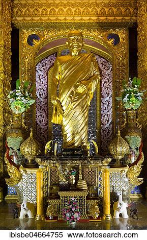 Golden Monk at Phra Maha Chedi Chai Mongkhon Pagoda, Phuttha-Utthayan Park, Pha Nam Yoi, Province Roi Et, Isan, Northeast, Thailand, Asia View Large Photo Image Stock Photography - Golden Monk at Phra Maha Chedi Chai Mongkhon Pagoda, Phuttha-Utthayan Park, Pha Nam Yoi, Province Roi Et, Isan, Northeast, Thailand, Asia. Fotosearch